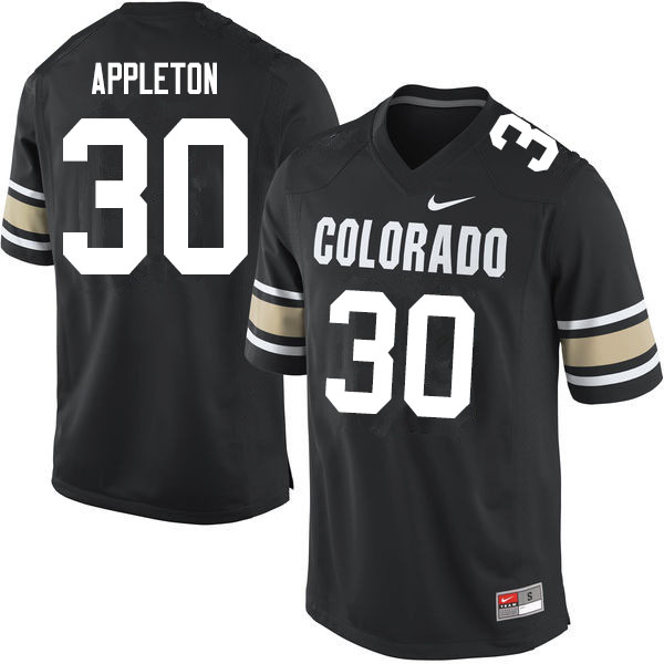 Men #30 Curtis Appleton Colorado Buffaloes College Football Jerseys Sale-Home Black - Click Image to Close